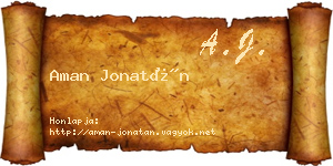 Aman Jonatán névjegykártya